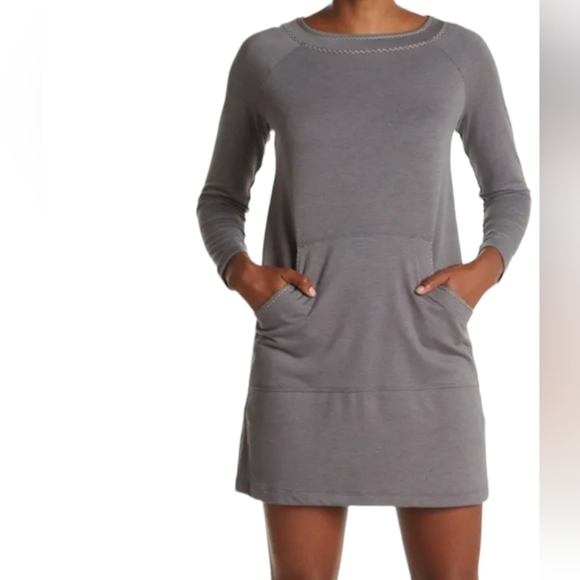 MAX STUDIO French Terry Knit Dress In Hevergrn XL - Picture 5 of 7